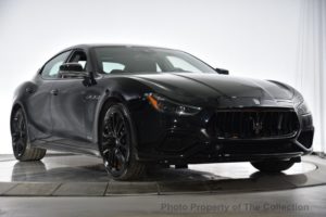 black maserati ghibli at THE COLLECTION miami showroom